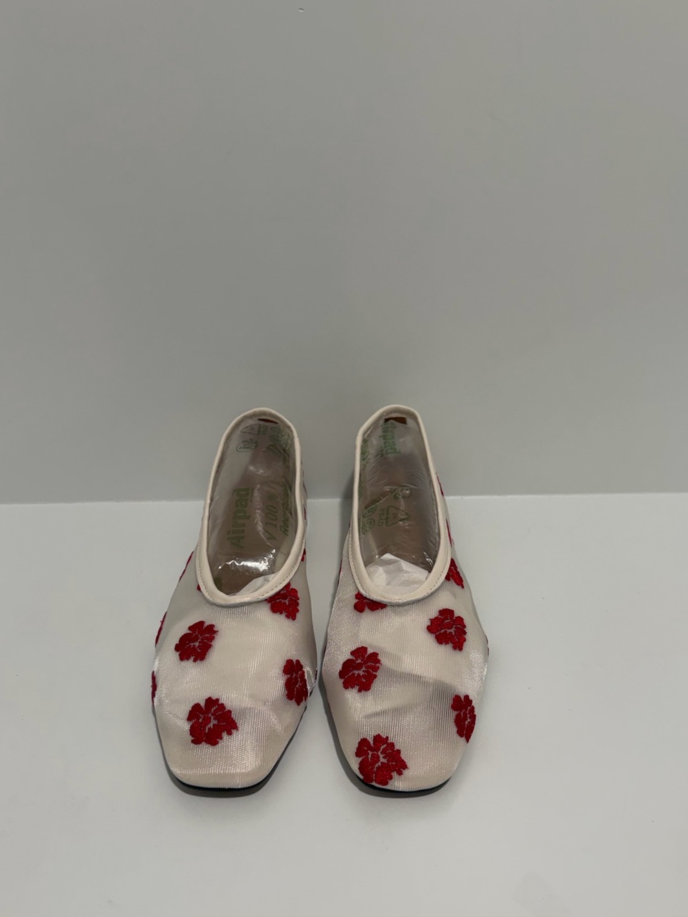 Madewell The Mylie Mesh Ballet Flat vintage ivory red embroidered flowers OA575 - Picture 7 of 11